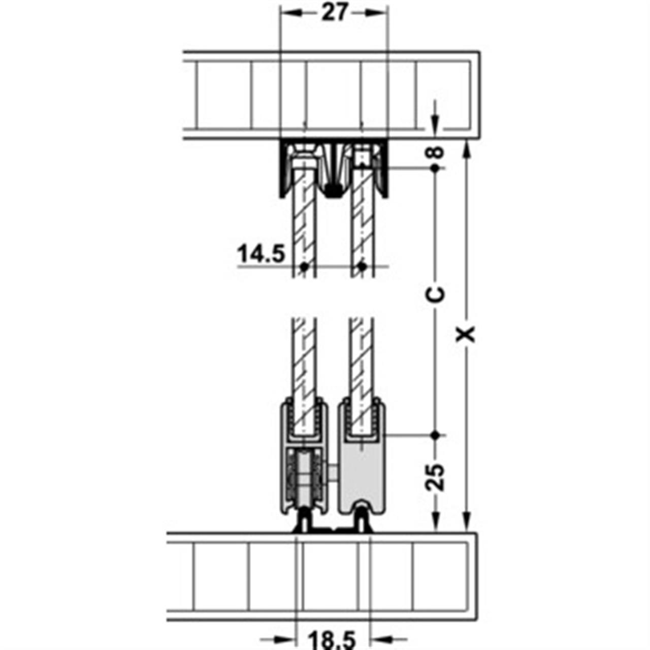 Poza incuietoare cu contrapiesa, Slido design 25 - 233.02.410 [3]