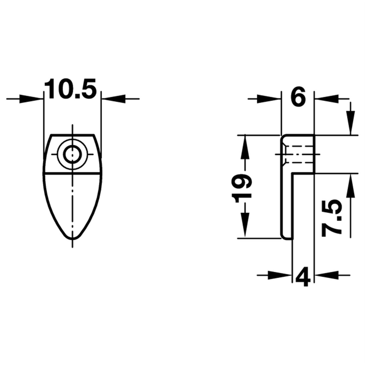 Poza Clips oglinda oval, plastic, transpatent - 291.09.402 [2]