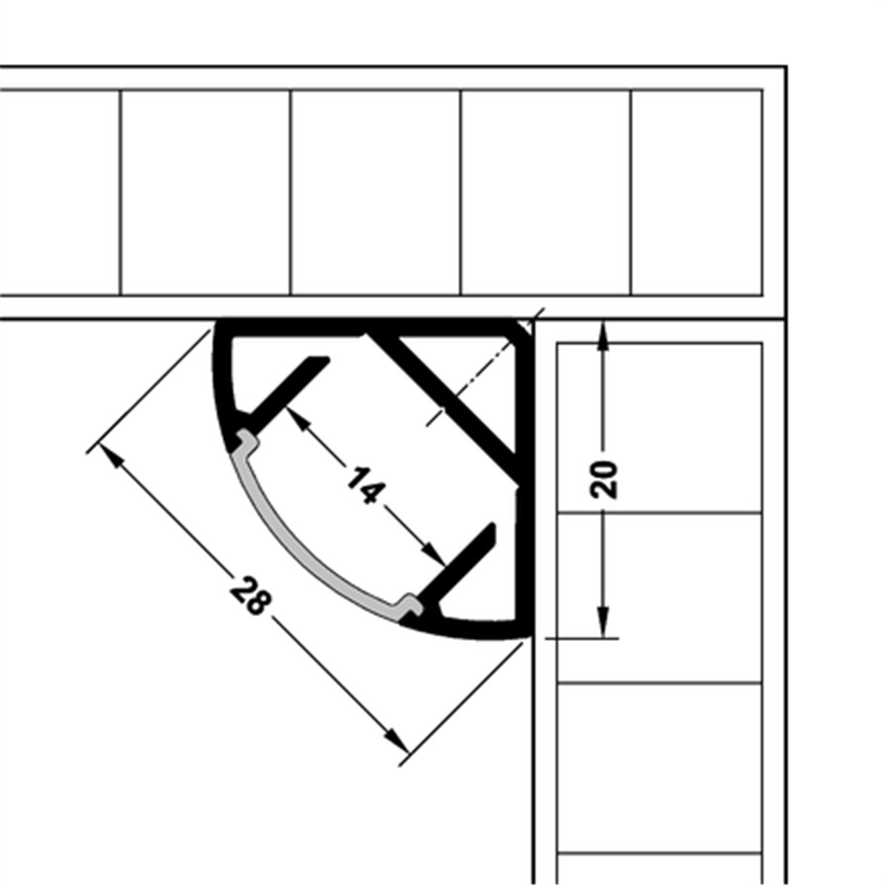 Poza Iluminare leduri, aplicat pe colt, Profil 2195 pentru banda LED, aluminiu - 833.74.812 [2]