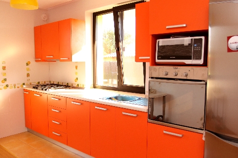 Poza Bucatarie liniara, pal, blat, orange, alb - cbc090916 1 [1]