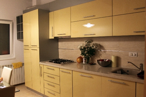 Poza Bucatarie liniara, pal/pal lucios, blat, crem - cbc091223 [1]