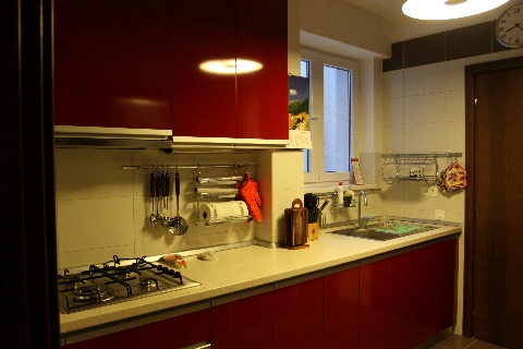 Poza Bucatarie liniara, pal, blat, rosu inchis - cbc100719 [1]