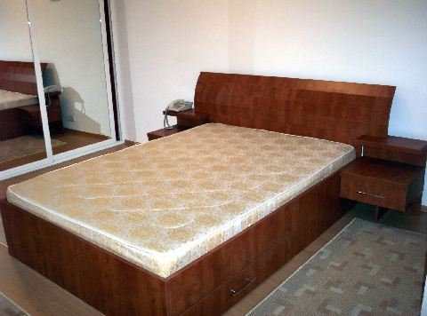 Poza pat cu sertare, pal, calvados sienna - cdr040726 [1]