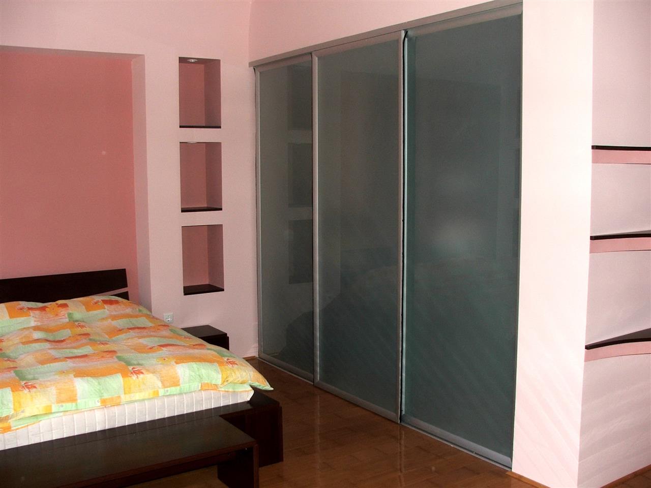 Poza dressing usi glisante, pal, oglinda, geam sablat, arin albastru inchis, rama aluminiu - cdr050303 1 [2]