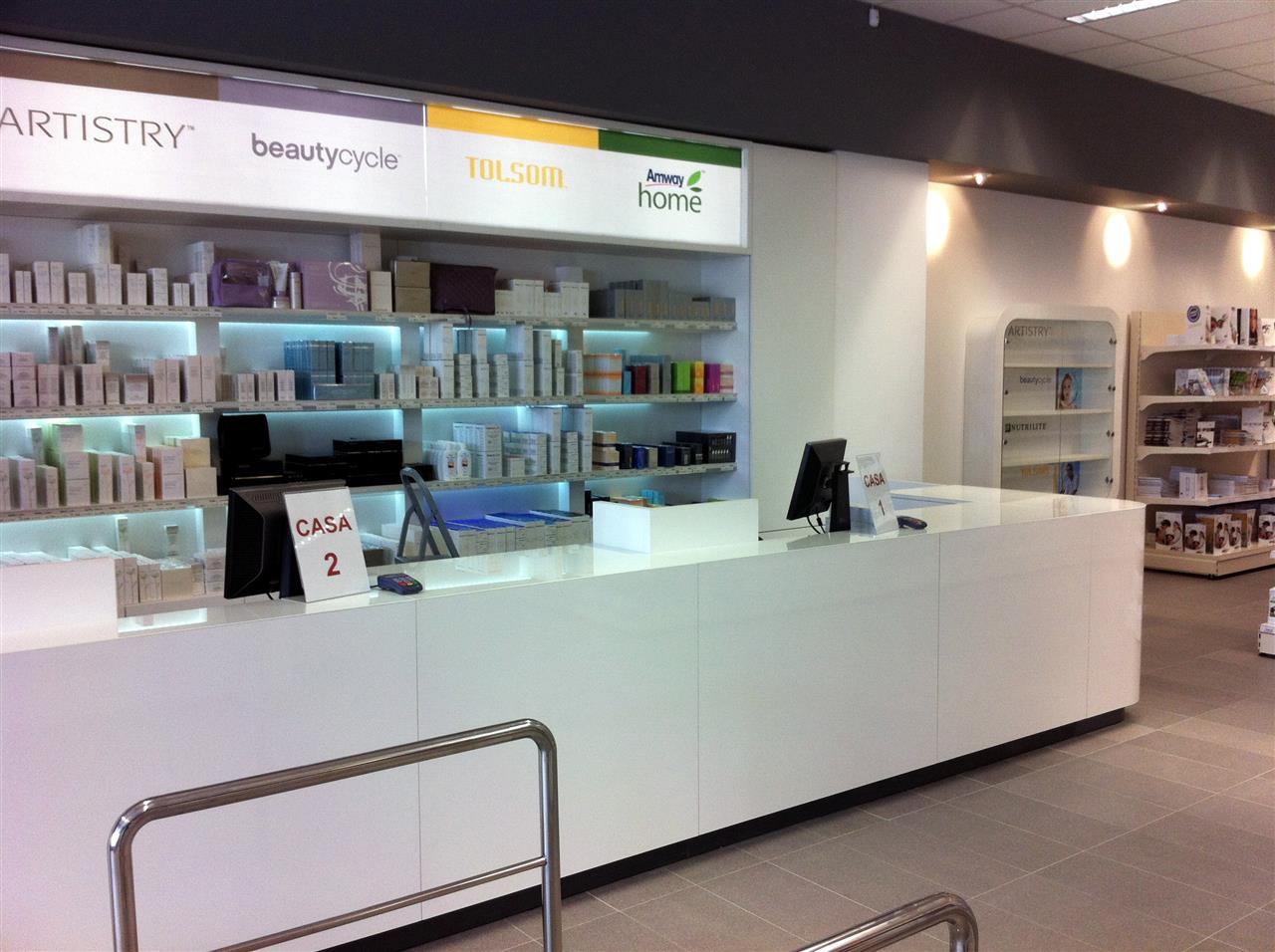 Poza info desk + casierii + expunere, pal, hpl, geam, alb, antracit - mal120312 [2]