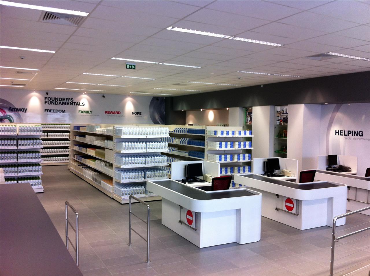 Poza info desk + casierii + expunere, pal, hpl, geam, alb, antracit - mal120312 [4]