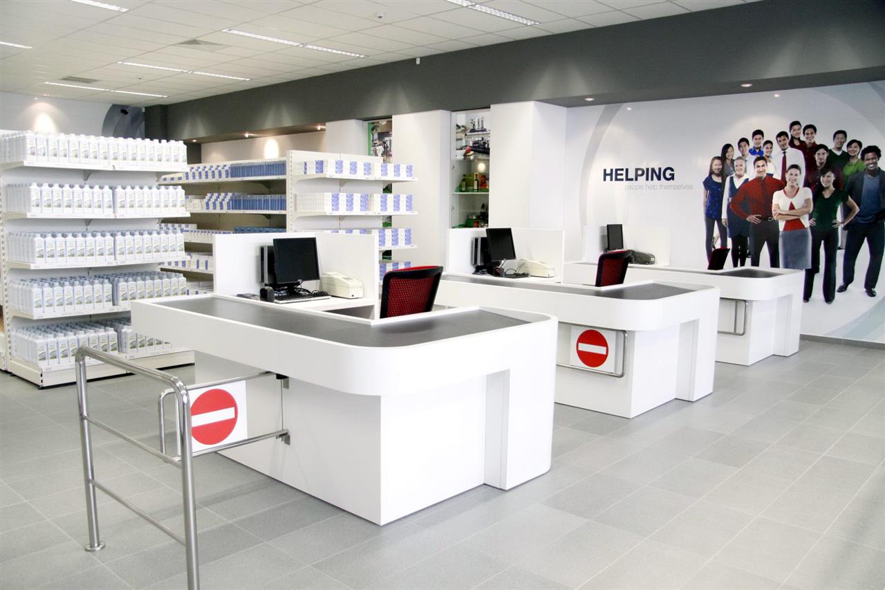 Poza info desk + casierii + expunere, pal, hpl, geam, alb, antracit - mal120312 [5]