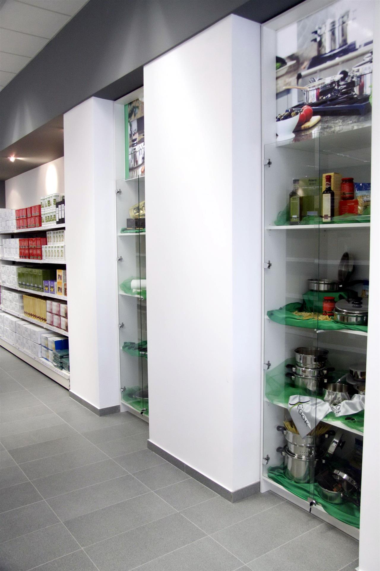 Poza info desk + casierii + expunere, pal, hpl, geam, alb, antracit - mal120312 [9]