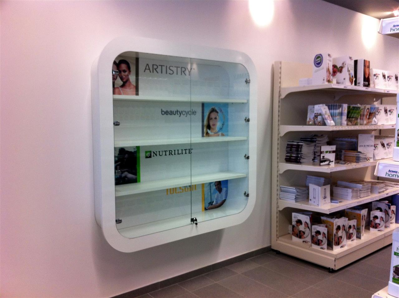 Poza info desk + casierii + expunere, pal, hpl, geam, alb, antracit - mal120312 [10]